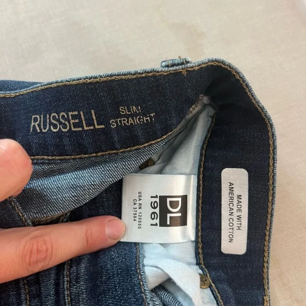 DL 1961 Dark Blue DL PRO 360° Comfort Russell Slim Straight Jean Ford 30 x 33 - Picture 9 of 12